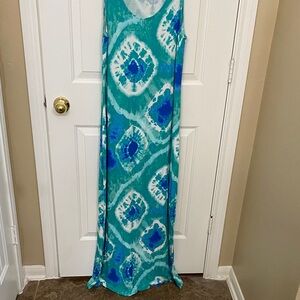 Blue and White Maxi Dress